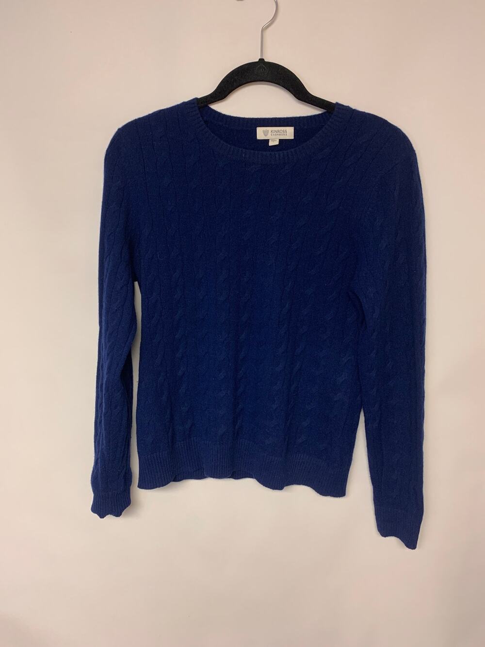 Kinross Cashmere Sweater Cable Knit Classic Timeless Luxury Preppy Womens SZ L